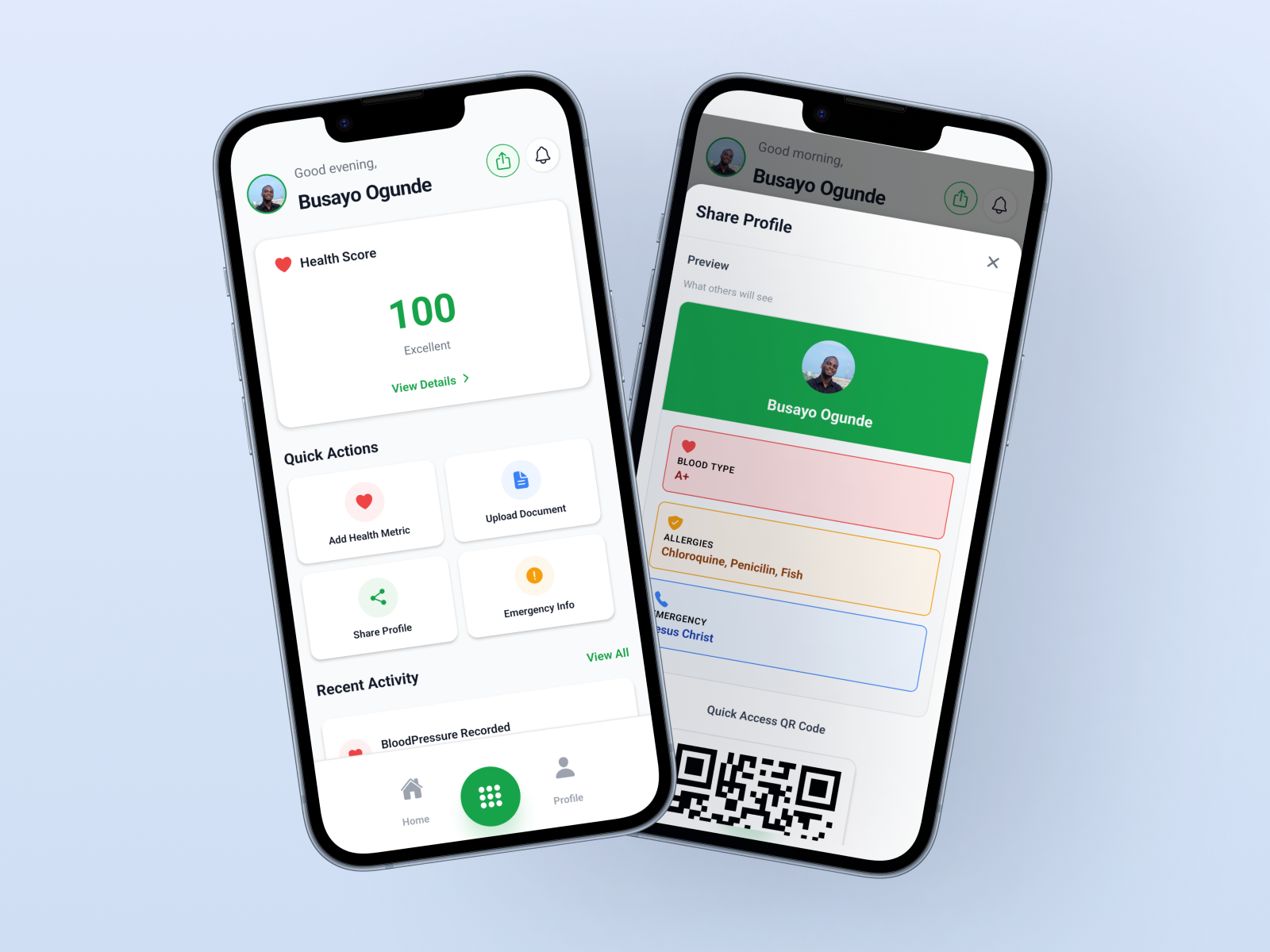 Health dashboard preview